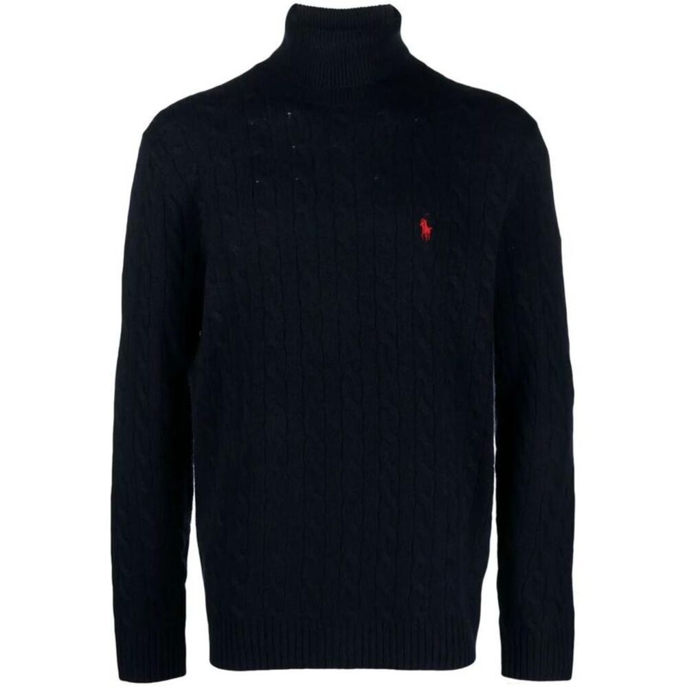 POLO RALPH LAUREN Cable Knit Turtleneck Sweater Men BLUE Sweaters & Cardigans